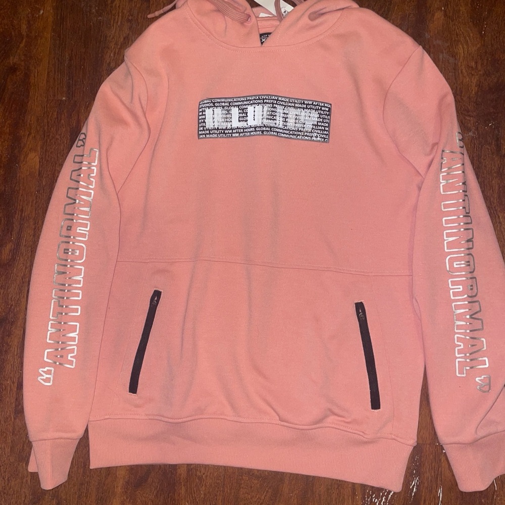 Men's Pink Hoodie Sweater